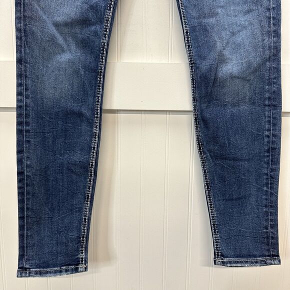 Silver Jeans Women 28 Avery Skinny Curvy Stretch Denim Blue Medium Wash Distress - Picture 4 of 13